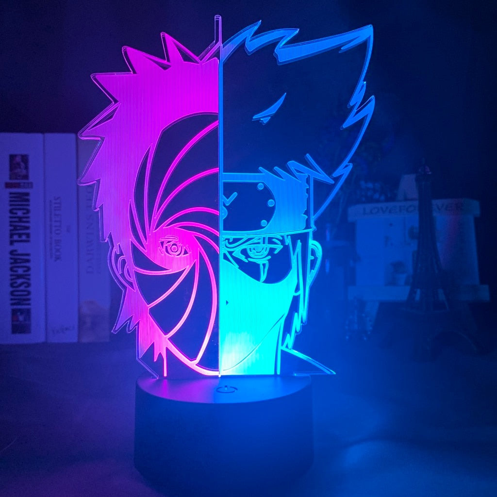 Naruto: Obito Uchiha & Kakashi Hatake Nightlight iLightBox 3D™ Lamp (Double Color)