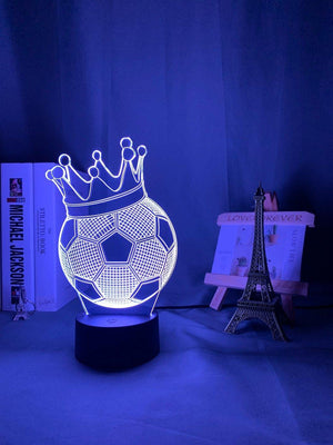 Crowned Soccer Ball Nightlight iLightBox 3D™ Lamp - iLightBox 3D®