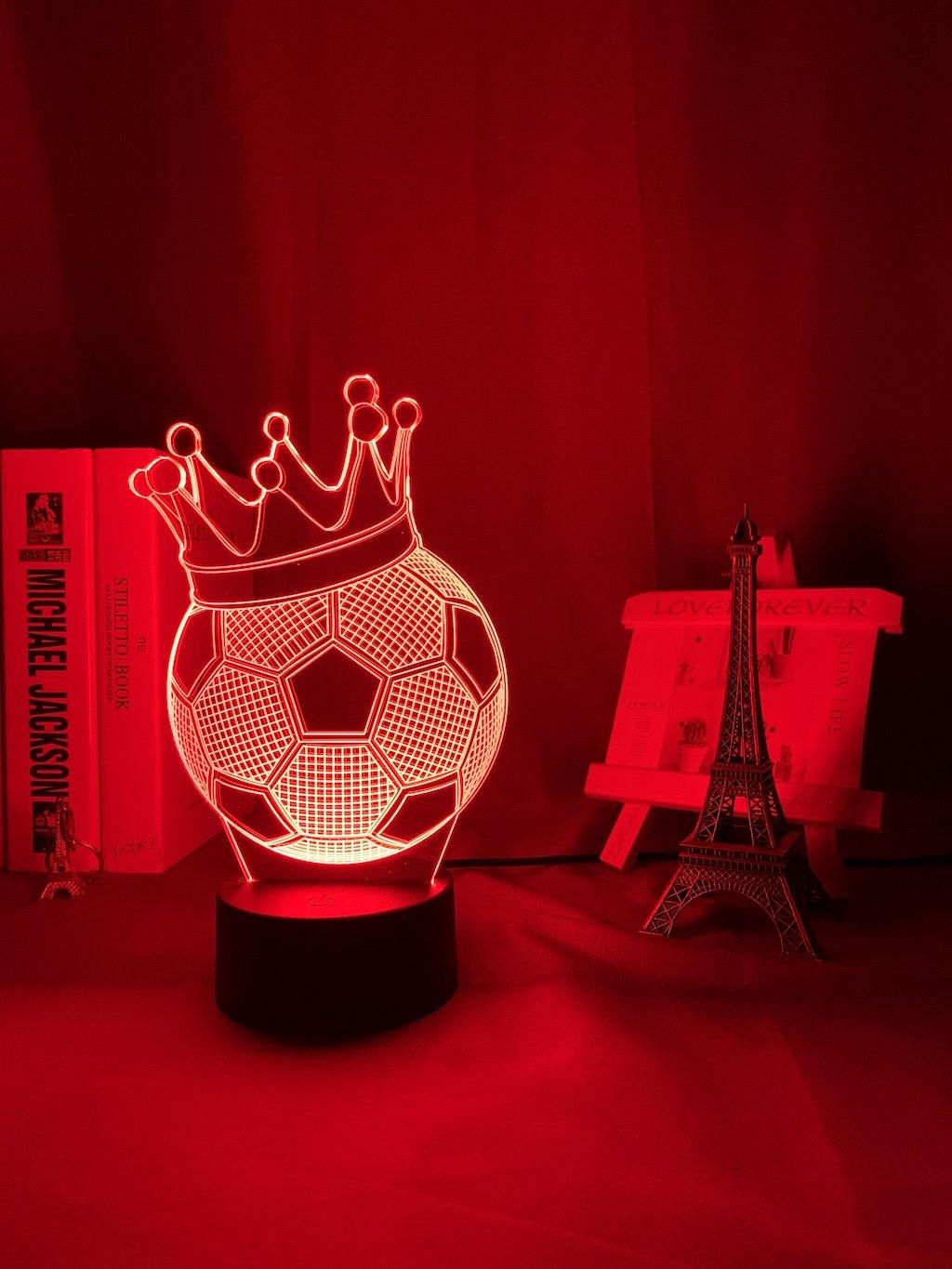 Crowned Soccer Ball Nightlight iLightBox 3D™ Lamp - iLightBox 3D®