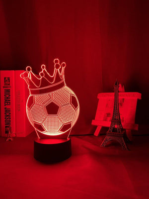 Crowned Soccer Ball Nightlight iLightBox 3D™ Lamp - iLightBox 3D®