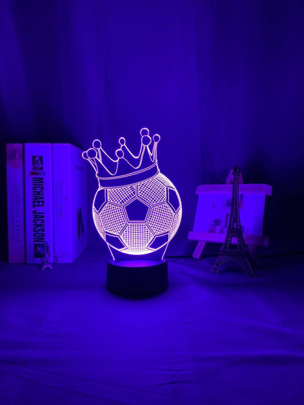 Crowned Soccer Ball Nightlight iLightBox 3D™ Lamp - iLightBox 3D®