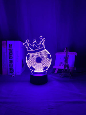 Crowned Soccer Ball Nightlight iLightBox 3D™ Lamp - iLightBox 3D®