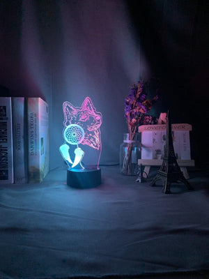 Dreamcatcher Wolf Nightlight iLightBox 3D™ Lamp - iLightBox 3D®
