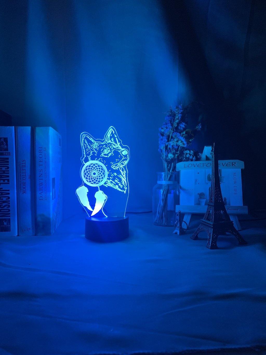 Dreamcatcher Wolf Nightlight iLightBox 3D™ Lamp - iLightBox 3D®